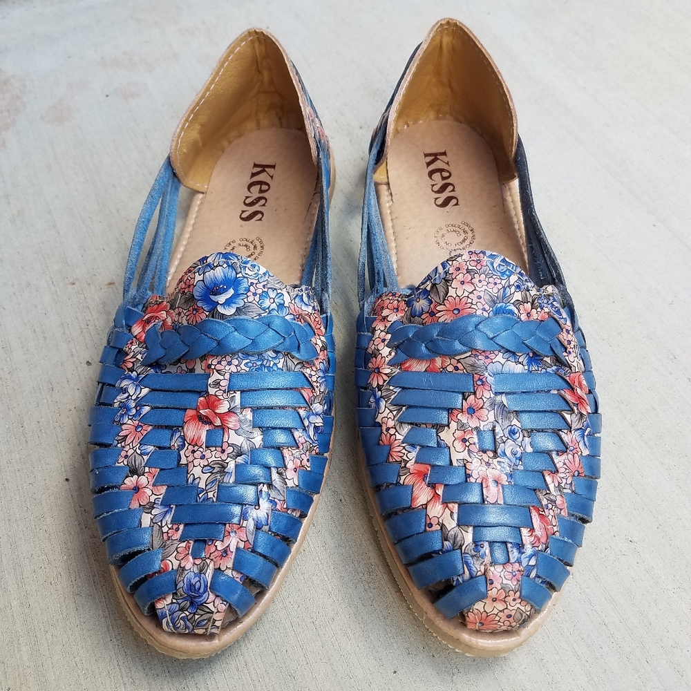 Authentic Mexican Huaraches Floral Slip On Shoes